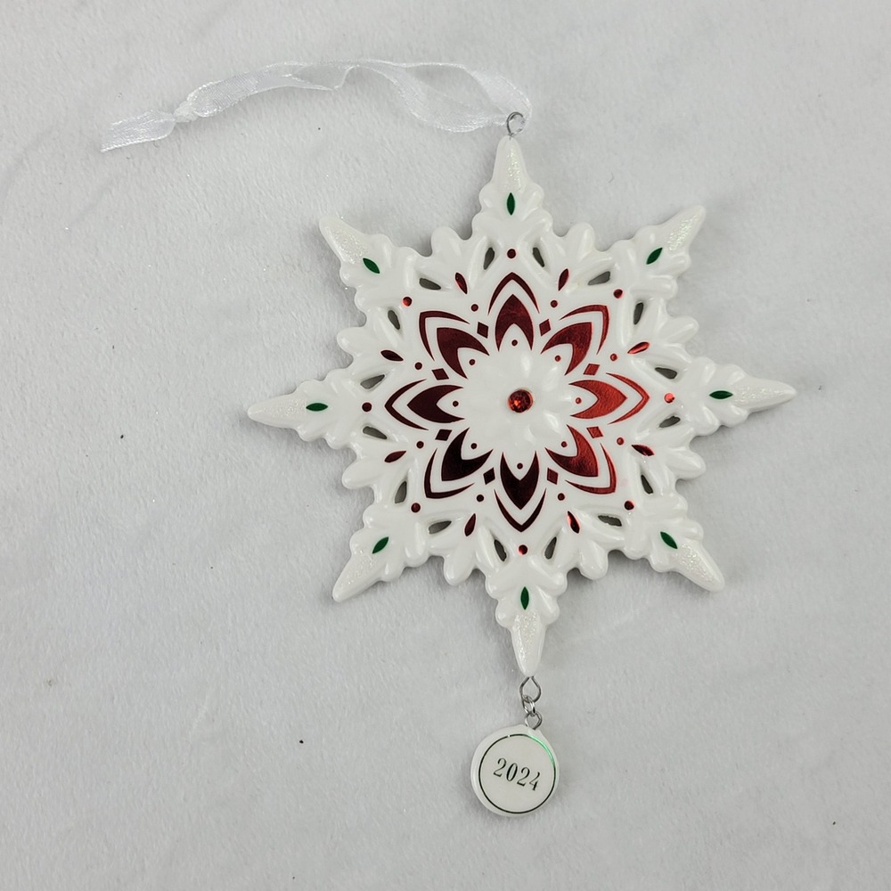 Hallmark Keepsake 2024 Snowflake Porcelain Christmas Ornament Gregor Benedetti